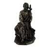 Asclepius Greek God of Medicine Holding Serpent Entwined Staff Bronzed Statue Main image