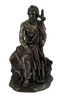 Asclepius Greek God of Medicine Holding Serpent Entwined Staff Bronzed Statue Main image