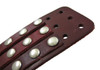 Brown Leather 3 Row Metal Studs Wristband Wrist Band Additional image