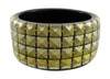 1 1/2 Inch Wide Goldtone Pyramid Studded Lucite Bangle Bracelet Main image 1 1/2 Inch Wide Goldtone Pyramid Studded Lucite Bangle Bracelet Main image