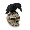 Crow Perched On Horned Skull Sculptural Statue Main image