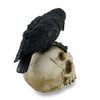 Crow Perched On Horned Skull Sculptural Statue Additional image