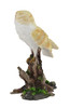 Barn Owl Vigilantly Perched on Tree Stump Statue Additional image