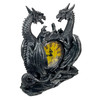 Twin Evil Dragons Antiqued Mantel Clock Table Desk Additional image