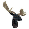 Rustic Moose Head Bust Wall Sculpture 20x23in Brown Cabin Lodge Decor Main image