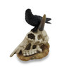 Black Crow Perched on Longhorn Skull Sculptural Figurine Additional image