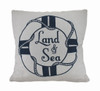 Scratch & Dent Land & Sea White/Blue Life Preserver Decorative Throw Pillow 16" Main image