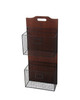 Metal and Wood 2 Basket Wall Rack Vintage Look Main image