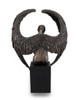 Bronze Finished Pensive Male Angel Statue On Black Base Additional image