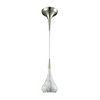 Lindsey 1 Light Pendant In Satin Nickel With Marble Print Shade 10" Main image