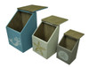 Scratch & Dent 3 Piece Wood Sea Symbols Coastal Canister Set w/Hinged Lids Additional image