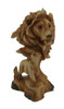 Carved Wood Look Father Lion and Cub Tabletop Statue Main image