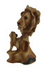 Carved Wood Look Father Lion and Cub Tabletop Statue Additional image