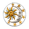 Celestial Sun Moon and Stars Indoor Outdoor 17 inch Metal Wall Hanging Sculpture Main image