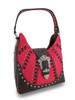 Western Studded Stitched Look Shoulder Bag Rhinestone Buckle Flap Main image
