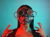 Steamskully Metallic Finish Steampunk Skull with Spiked Goggles Mask Additional image