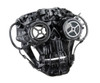 Steamskully Metallic Finish Steampunk Skull with Spiked Goggles Mask Additional image