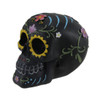 Hand Painted Black Day of the Dead Sugar Skull Statue Additional image