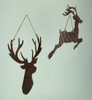 Rusty Galvanized Metal Deer Silhouette Hanging Ornament Set Additional image