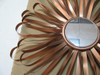 Retro Ribbon Flower Rose Gold Finish Metal Wall Mirror 16 Inch Image of main defect