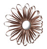 Retro Ribbon Flower Rose Gold Finish Metal Wall Mirror 16 Inch Main image
