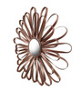 Retro Ribbon Flower Rose Gold Finish Metal Wall Mirror 16 Inch Additional image