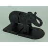 Distressed Black Standing Elephant Top and Tail Bookend Set Additional image