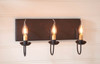 Three Arm Vanity Light in Hartford Black over Red Additional image