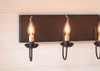 Three Arm Vanity Light in Hartford Black over Red Additional image