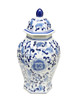 14 Inch Tall Blue And White Floral Hexagonal Ginger Jar Main image