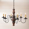 6 Arm Gettysburg Wood Dining Chandelier in Hartford Pumpkin 27 Inches Diameter Additional image