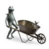Frog and Bird Wheelbarrow Metal Garden Planter Main image