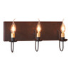 Three Arm Vanity Light in Hartford Black with Rd Stripe Additional image