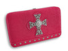 Embossed Paisley Rhinestone Cross Flat Wallet Main image