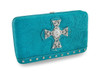 Embossed Paisley Rhinestone Cross Flat Wallet Main image