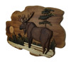 Sunrise Moose Rustic Hand Crafted Wooden Wall Hanging 23 in. Additional image