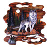 Wolf Hand Crafted Intarsia Wood Art Wall Hanging 26 X 26 X 2.5 Inches Main image