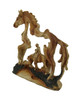 The Wrangler Cowboy In Horse Faux Carved Wood Openwork Statue Additional image