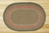 Earth Rugs C-09 Green / Burgundy Oval Braided Rug 2 Feet x 8 Feet Main image