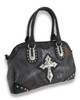 Forest Camouflage Doctor Style Handbag Gothic Cross Mock Croc Trim Main image