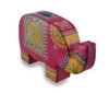 Colorful Elephant Trunk Up Embossed Leather Coin Bank Piggy Bank (Pink) Main image