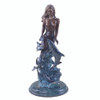 Antiqued Brass Mermaid and Dolphins Statue Hand Painted Accents Main image