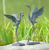 Exalted Crane Verdigris Finish Pair of Aluminum Statues Additional image