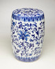 AA Importing 59802 16 Inch Blue And White Drum Garden Stool Main image