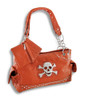 Embossed Paisley Rhinestone Skull and Crossbones Concealed Carry Purse Main image