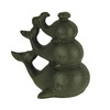 Rust Brown Cast Iron Triple Stacked Whale Figurine Main image
