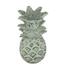 Distressed White Carved Wood Tropical Pineapple Decor Statue Main image