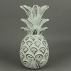 Distressed White Carved Wood Tropical Pineapple Decor Statue Additional image