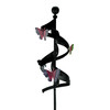 Black Metal Ribbon Pink Butterfly Wind Spinner Garden Stake Additional image