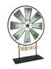 Black and Silver Metal Spinning Windmill Welcome Sign Sculpture Main image